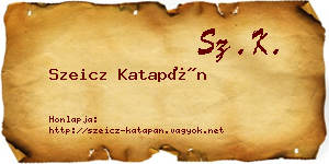 Szeicz Katapán névjegykártya